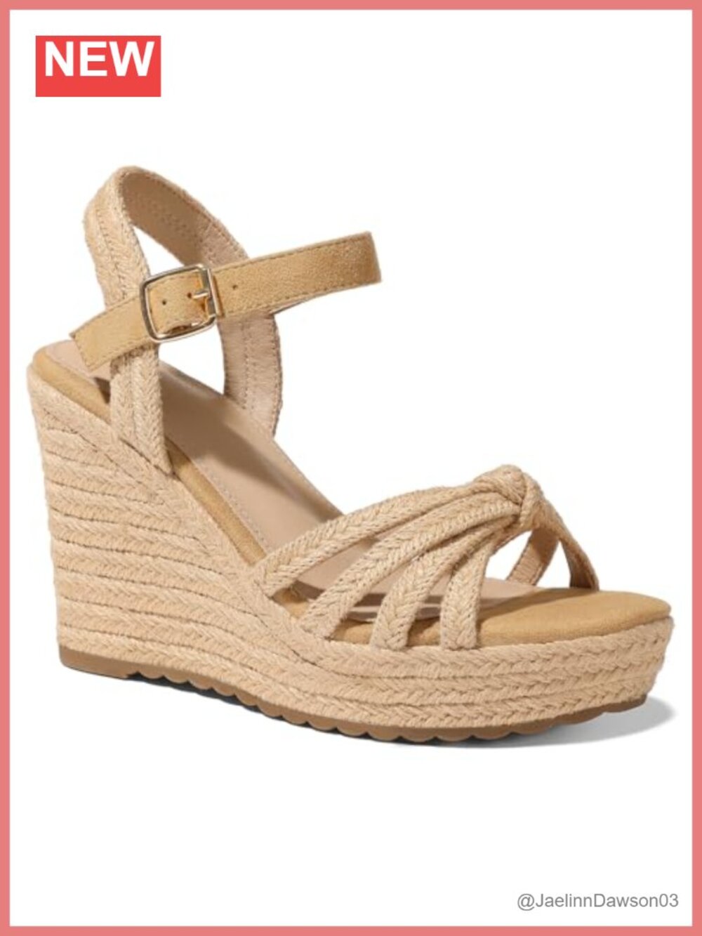 Woven Linen Straw Wedge Sandals for Women, Platform Espadrilles